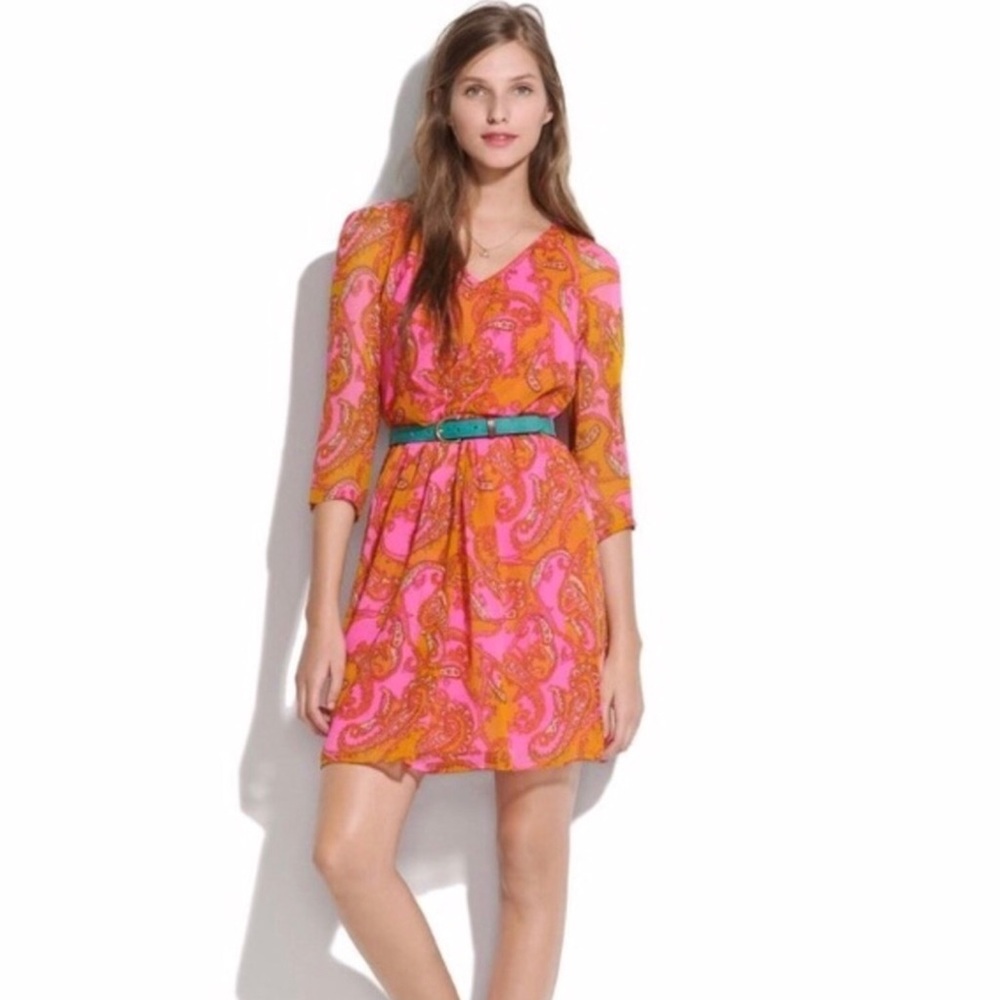 Madewell Broadway & Broome Silk Paisley Dress